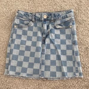 Jean skirt- checkered- SIZE (6/6X)